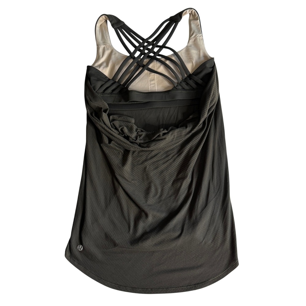 Lululemon Wild Tank Top in Dark Wren Strappy Back Olive Green Womens 4